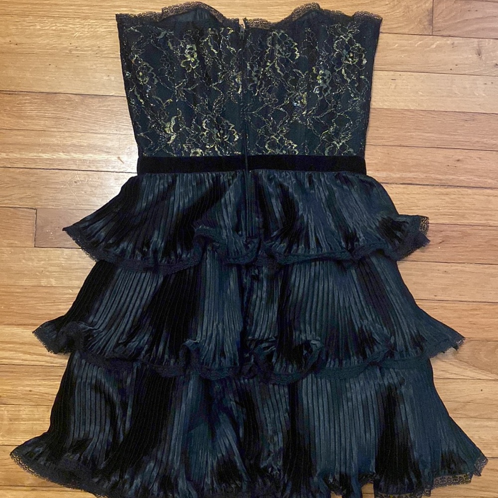 Vintage strapless Betsey Johnson tiered ruffle cocktail party dress - Picture 4 of 7